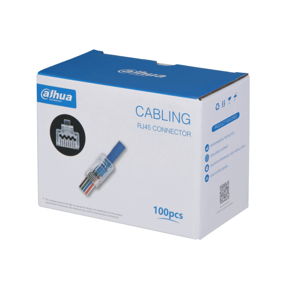 Коннектор Dahua DH-PFM976-631-PT (RJ45, CAT.6, сквозной, 100 шт.)