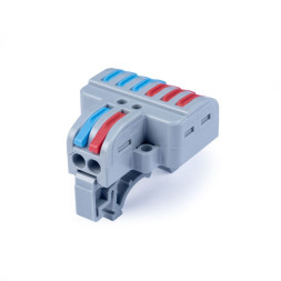 Клемма соединительная Cabeus MX-623D (11461c) (2–6 полюсов, 8 зажимов, 0.08–4.0 мм², с рычагом, DIN)