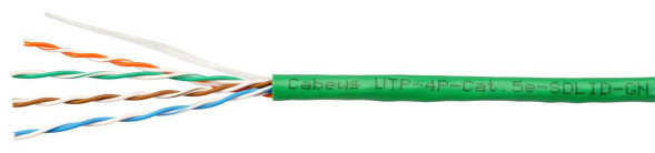Кабель Cabeus UTP-4P-Cat.5e-SOLID-LSLTx-GN-20 (10990c-8) (U/UTP, CAT.5E, LSLTx, 20 м, зеленый)