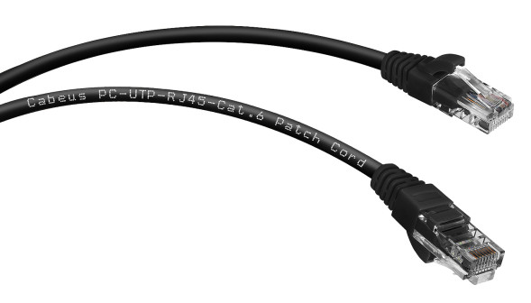 Патч-корд Cabeus PC-UTP-RJ45-Cat.6-2m-BK-LSZH (9322c) (U/UTP, CAT.6, LSZH, 2 м, черный)