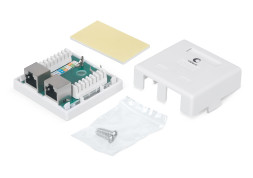 Розетка накладная Cabeus WS-8P8C-Cat.6-SH-2 (7989c) (2 x RJ45, CAT.6, экранированная, белая)