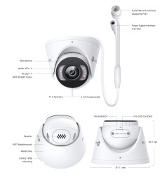 IP-камера TP-Link VIGI InSight S455 2.8 mm (турельная, Full-color, 5 MP, 2.8 mm)