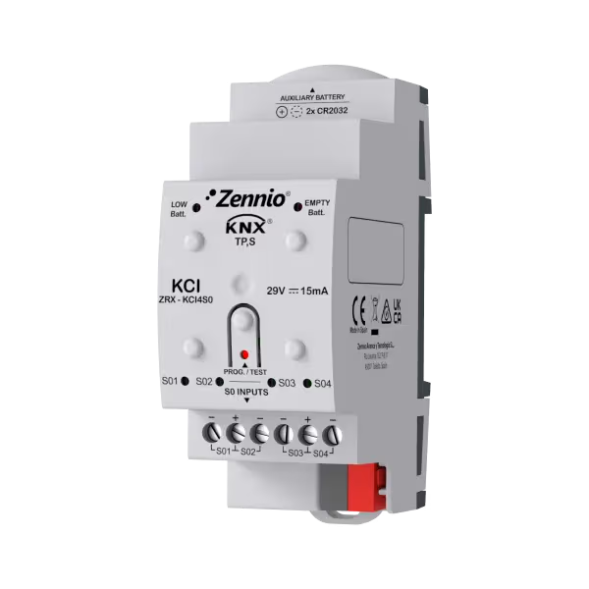 KNX-интерфейс для счетчиков Zennio KCI 4 S0 (ZRX-KCI4S0)