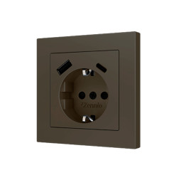 Накладка на USB-розетку Zennio ZS55 ZS55CSC2USM (Мокка)