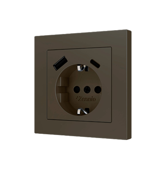 Накладка на USB-розетку Zennio ZS55 ZS55CSC2USM (Мокка)