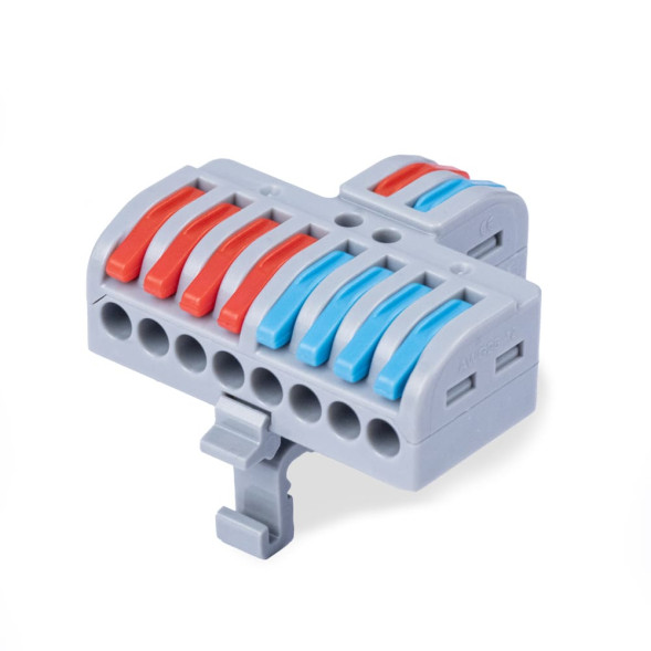 Клемма соединительная Cabeus MX2-8D (11464c) (2–8 полюсов, 10 зажимов, 0.08–4.0 мм², с рычагом, DIN)