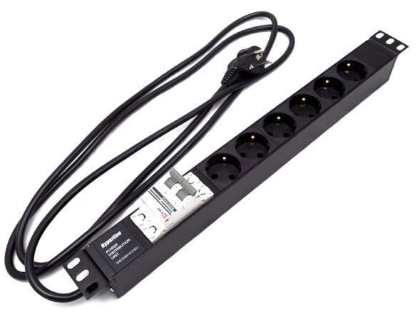 Блок распределения питания Hyperline SHE19-6SH-B-2.5EU