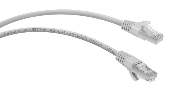 Патч-корд Cabeus PC-SSTP-RJ45-Cat.6a-5m-LSZH (7905c) (S/FTP, CAT.6A, LSZH, 5 м, серый)