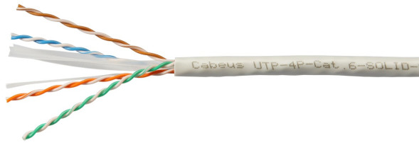 Кабель Cabeus UTP-4P-Cat.6-SOLID-LSZH-GY-20 (11108c-8) (U/UTP, CAT.6, LSZH, 20 м, серый)