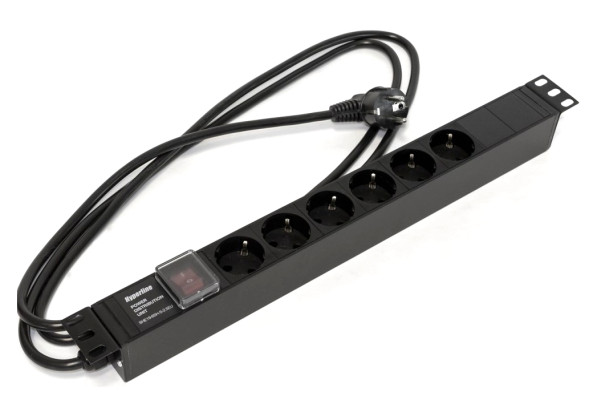 Блок распределения питания Hyperline SHE19-6SH-S-2.5EU