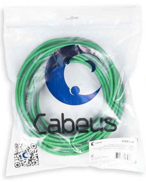 Кабель Cabeus UTP-4P-Cat.6-SOLID-LSLTx-GN-25 (11139c-7) (U/UTP, CAT.6, LSLTx, 25 м, зеленый)