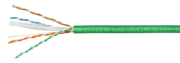 Кабель Cabeus UTP-4P-Cat.6-SOLID-LSLTx-GN-25 (11139c-7) (U/UTP, CAT.6, LSLTx, 25 м, зеленый)