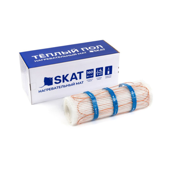 Мат нагревательный Бастион SKAT HT MAT-10,0-1600 (4229) (10 м², 160 Вт/м², двухжильный, 20 м)