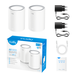 Wi-Fi система Cudy M3000 2-pack (Wi-Fi 6, 2.4/5 GHz, 1 x RJ45 2.5G, 1 x RJ45 1G)