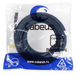 Патч-корд Cabeus PC-SSTP-RJ45-Cat.8-10m-LSZH (9706c) (S/FTP, CAT.8, LSZH, 10 м, синий)