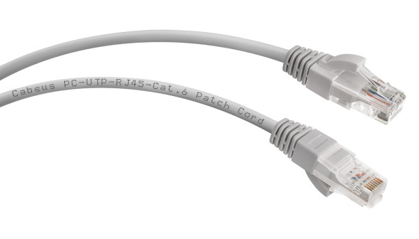 Патч-корд Cabeus PC-UTP-RJ45-Cat.6-3m (7269c) (U/UTP, CAT.6, PVC, 3 м, серый)