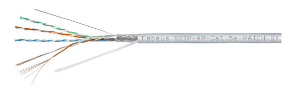 Кабель Cabeus SFTP-4P-Cat.5e-PATCH-GY (7260c) (SF/UTP, CAT.5E, PVC, 305 м, серый)