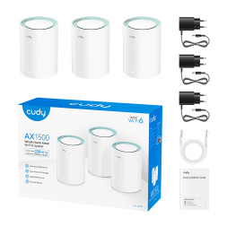 Wi-Fi система Cudy M1500 3-pack (Wi-Fi 6, 2.4/5 GHz, 3 x RJ45 1G)