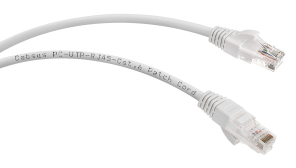 Патч-корд Cabeus PC-UTP-RJ45-Cat.6-0.5m-WH (8669c) (U/UTP, CAT.6, PVC, 0.5 м, белый)