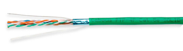 Кабель Cabeus FTP-4P-Cat.5e-SOLID-LSLTx-GN-100 (11267c-5) (F/UTP, CAT.5E, LSLTx, 100 м, зеленый)