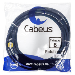 Патч-корд Cabeus PC-SSTP-RJ45-Cat.8-5m-LSZH (9705c) (S/FTP, CAT.8, LSZH, 5 м, синий)