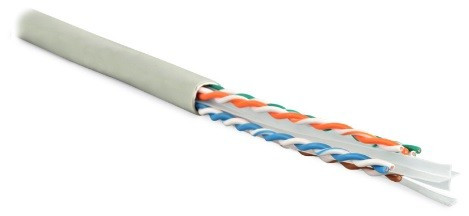 Кабель Hyperline UUTP4-C6-S23-IN-PVC-GY-305 (U/UTP, CAT.6, PVC, 305 м, серый)