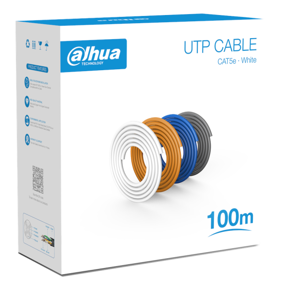 Кабель Dahua DH-PFM920I-5EU-U-100 (U/UTP, CAT.5E, PVC, 100 м, белый)
