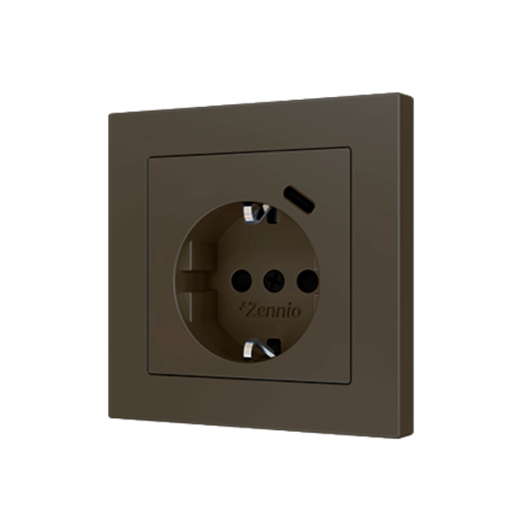 Накладка на USB-розетку Zennio ZS55 ZS55CSC1USM (Мокка)