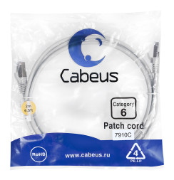 Патч-корд Cabeus PC-FTP-RJ45-Cat.6-2m-LSZH (7910c) (F/UTP, CAT.6, LSZH, 2 м, серый)
