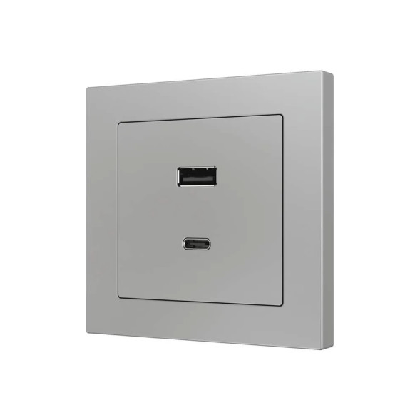 Накладка на USB-розетку Zennio ZS55 ZS55C2UCAS (Серебро)