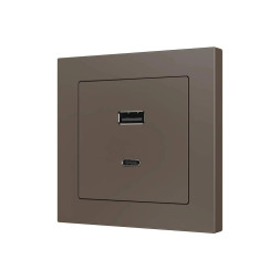 Накладка на USB-розетку Zennio ZS55 ZS55C2UCAM (Мокка)