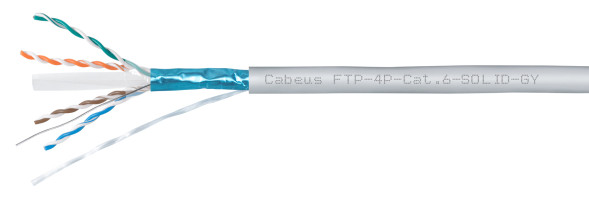 Кабель Cabeus FTP-4P-Cat.6-SOLID-GY-50 (8947c-6) (F/UTP, CAT.6, PVC, 50 м, серый)
