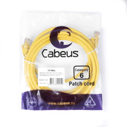 Патч-корд Cabeus PC-UTP-RJ45-Cat.6-3m-YL-LSZH (11165c) (U/UTP, CAT.6, LSZH, 3 м, желтый)