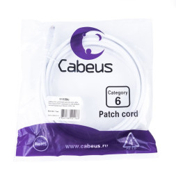 Патч-корд Cabeus PC-UTP-RJ45-Cat.6-3m-WH-LSZH (11158c) (U/UTP, CAT.6, LSZH, 3 м, белый)