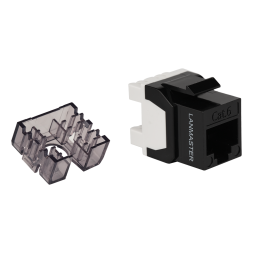 Модуль Keystone Jack Lanmaster LAN-OK45U6/180N-BK (RJ45, CAT.6, UTP, 180°, черный)