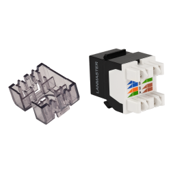 Модуль Keystone Jack Lanmaster LAN-OK45U6/180N-BK (RJ45, CAT.6, UTP, 180°, черный)
