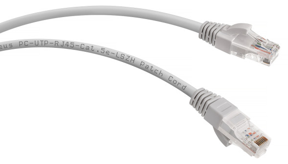 Патч-корд Cabeus PC-UTP-RJ45-Cat.5e-0.3m-LSZH (8861c) (U/UTP, CAT.5E, LSZH, 0.3 м, серый)
