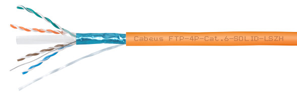 Кабель Cabeus FTP-4P-Cat.6-SOLID-LSZH-50 (8948c-6) (F/UTP, CAT.6, LSZH, 50 м, оранжевый)