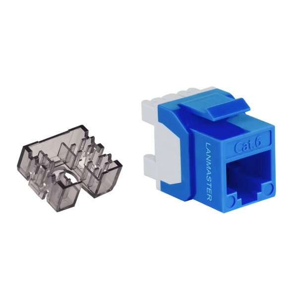 Модуль Keystone Jack Lanmaster LAN-OK45U6/180N-BL (RJ45, CAT.6, UTP, 180°, синий)
