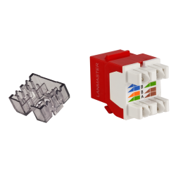 Модуль Keystone Jack Lanmaster LAN-OK45U6/180N-RD (RJ45, CAT.6, UTP, 180°, красный)