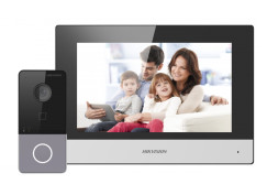 IP-видеодомофон (комплект вызывная панель + монитор) Hikvision DS-KIS603-P(C)