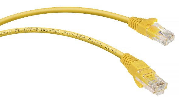 Патч-корд Cabeus PC-UTP-RJ45-Cat.5e-0.3m-YL-LSZH (9495c) (U/UTP, CAT.5E, LSZH, 0.3 м, желтый)
