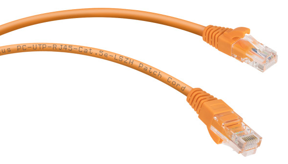 Патч-корд Cabeus PC-UTP-RJ45-Cat.5e-1m-OR-LSZH (9521c) (U/UTP, CAT.5E, LSZH, 1 м, оранжевый)