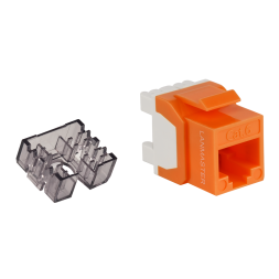 Модуль Keystone Jack Lanmaster LAN-OK45U6/180N-OR (RJ45, CAT.6, UTP, 180°, оранжевый)